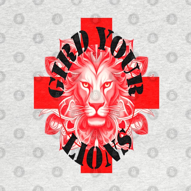 Gird Your Lions England Coach Fun Idiom Red Lion by taiche